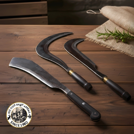 ചുണ്ടില്ല വാക്കത്തി +വാക്കത്തി +അരിവാൾ കോംബോ (Courier charge free in kerala)